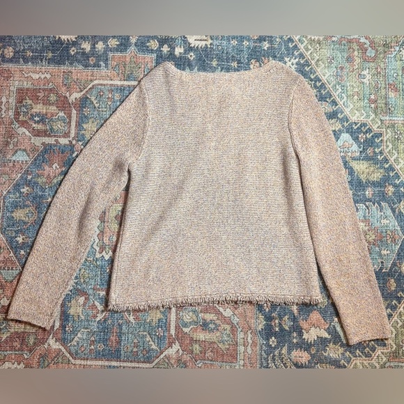Eileen Fisher Linen & Recycled Cotton Fringe Hem Sweater – Size Medium - Picture 3 of 6